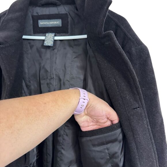 Banana Republic Men's Size XL Wool Cashmere Blend Over Coat Mid Length Button - Picture 5 of 12